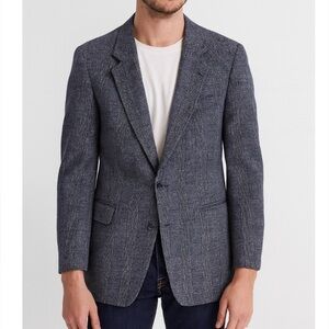 Adolfo sport coat Bloomingdales men's gray blazer jacket 2 button vintage SZ L